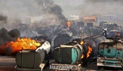 آتش سوزی تانكر نفتی در مرز ایران و افغانستان مهار گشت